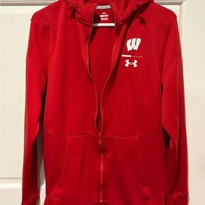 Under Armour Wisconsin Badgers Zip Up dry fit hoodie small